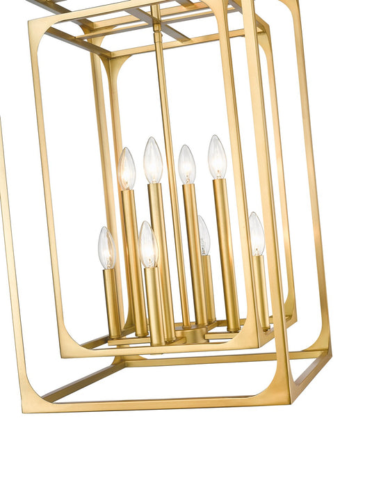 Z-Lite 3038-8RB Eight Light Chandelier, Rubbed Brass