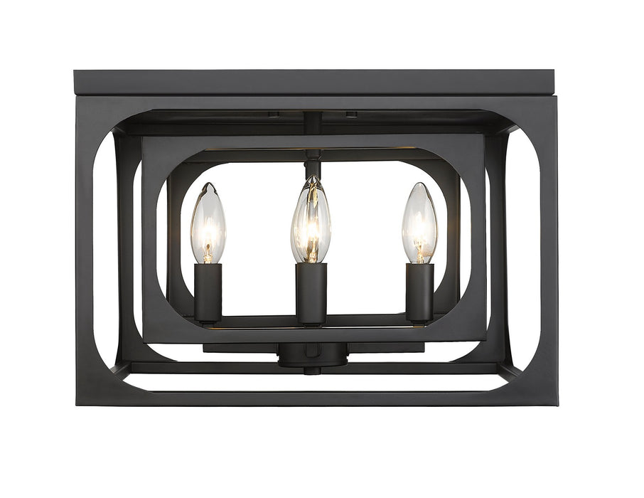 Z-Lite 3038F-MB Four Light Flush Mount, Matte Black