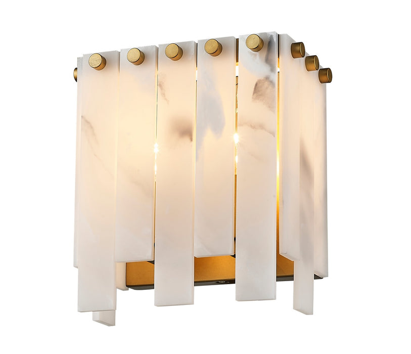 Z-Lite 345-2S-RB Two Light Wall Sconce, Rubbed Brass