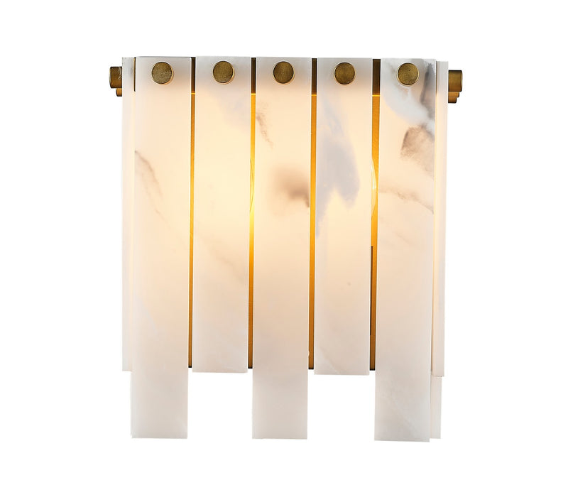 Z-Lite 345-2S-RB Two Light Wall Sconce, Rubbed Brass