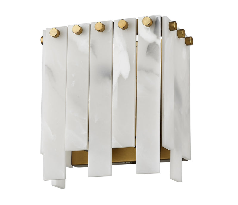 Z-Lite 345-2S-RB Two Light Wall Sconce, Rubbed Brass