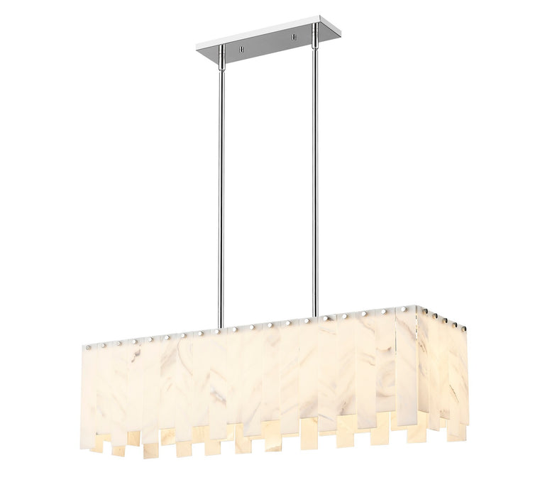 Z-Lite 345-40L-PN Five Light Linear Chandelier, Polished Nickel