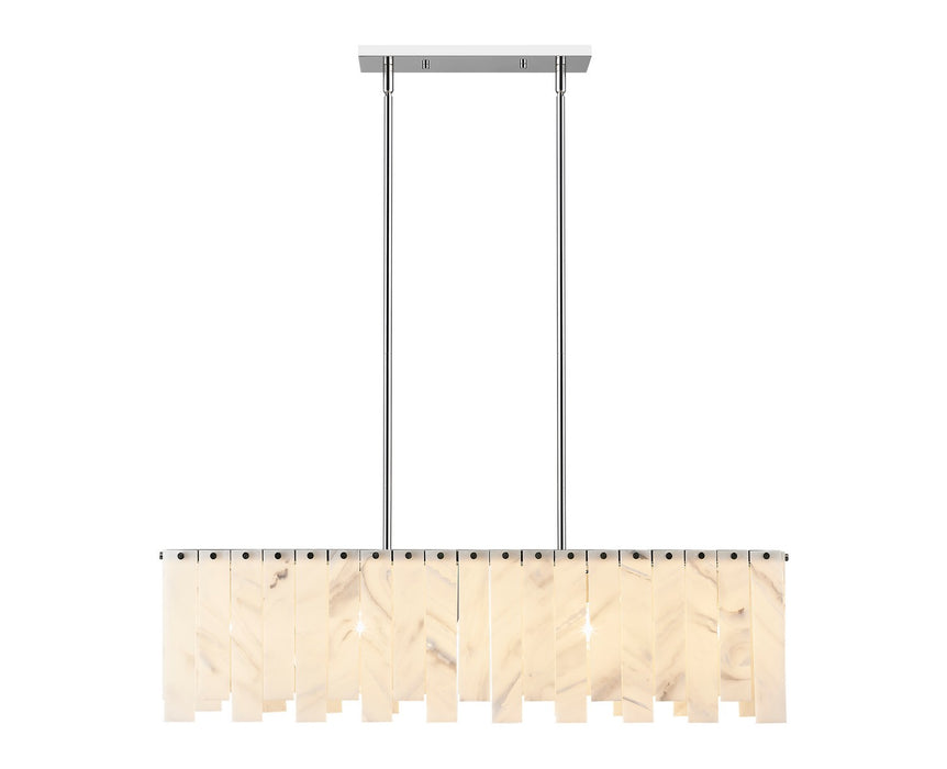 Z-Lite 345-40L-PN Five Light Linear Chandelier, Polished Nickel