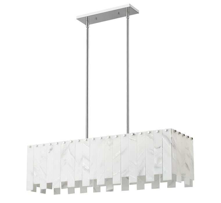 Z-Lite 345-40L-PN Five Light Linear Chandelier, Polished Nickel