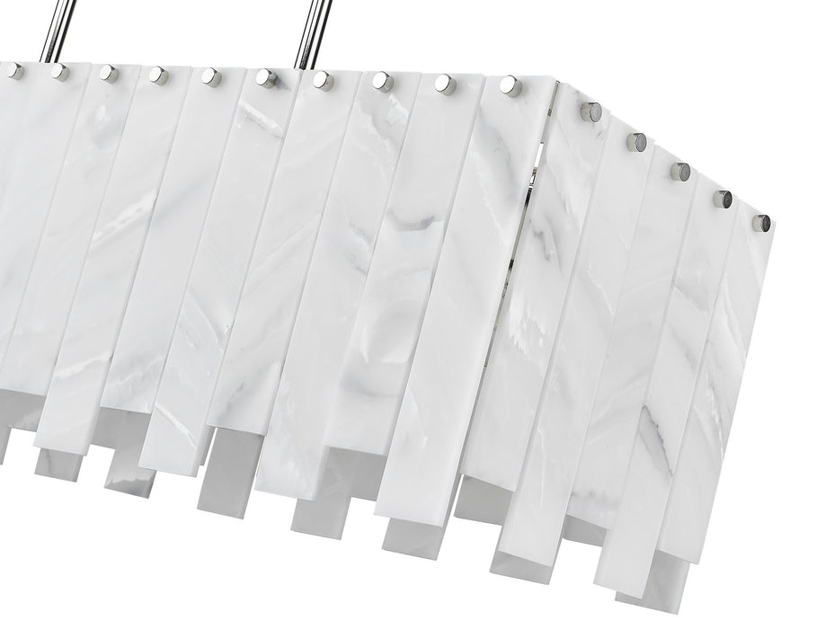 Z-Lite 345-40L-PN Five Light Linear Chandelier, Polished Nickel