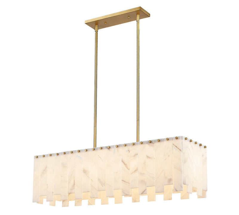 Z-Lite 345-40L-RB Five Light Linear Chandelier, Rubbed Brass