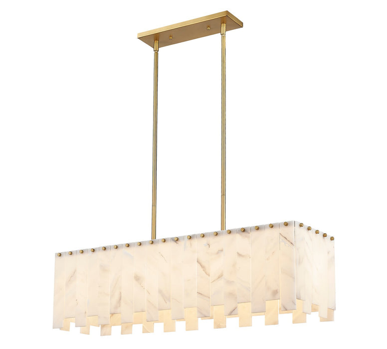 Z-Lite 345-40L-RB Five Light Linear Chandelier, Rubbed Brass