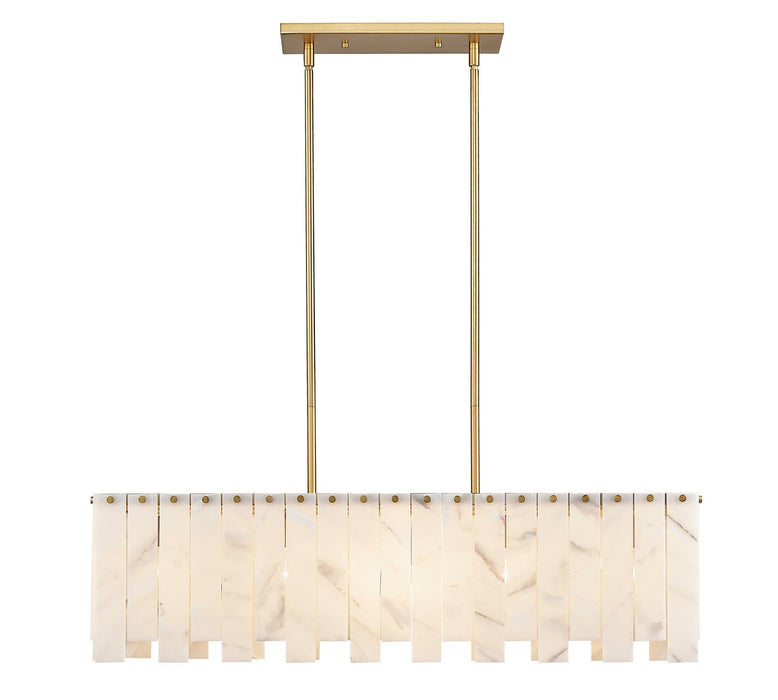 Z-Lite 345-40L-RB Five Light Linear Chandelier, Rubbed Brass