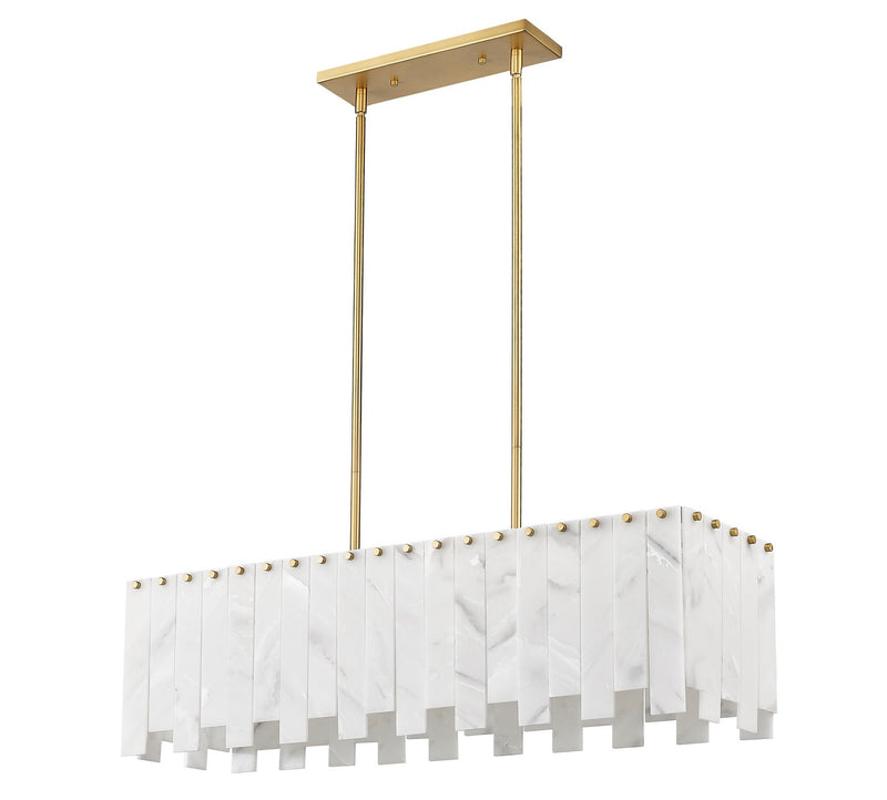 Z-Lite 345-40L-RB Five Light Linear Chandelier, Rubbed Brass
