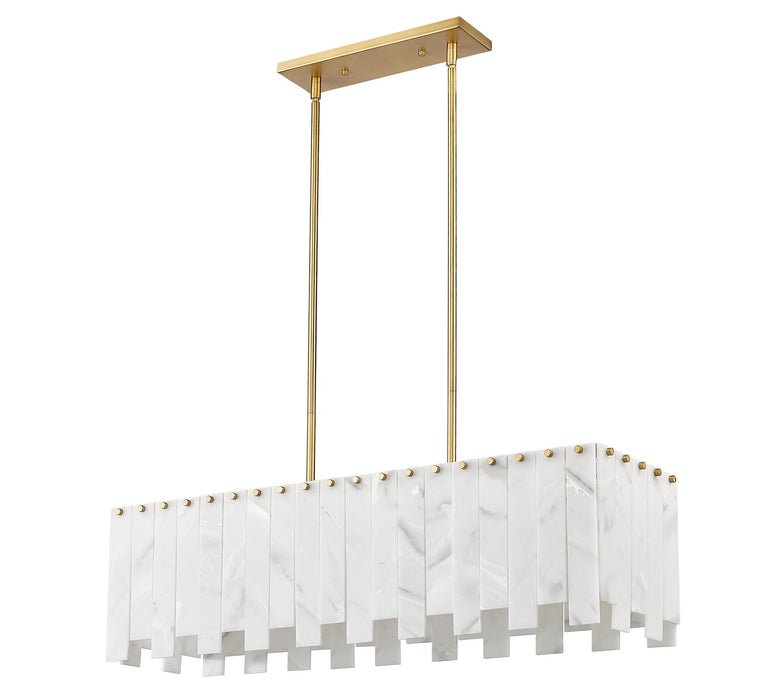 Z-Lite 345-40L-RB Five Light Linear Chandelier, Rubbed Brass