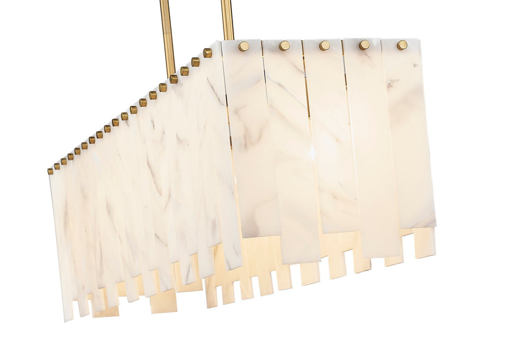 Z-Lite 345-40L-RB Five Light Linear Chandelier, Rubbed Brass