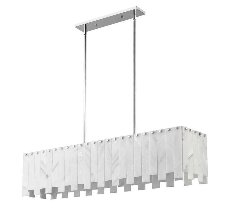Z-Lite 345-49L-PN Seven Light Linear Chandelier, Polished Nickel