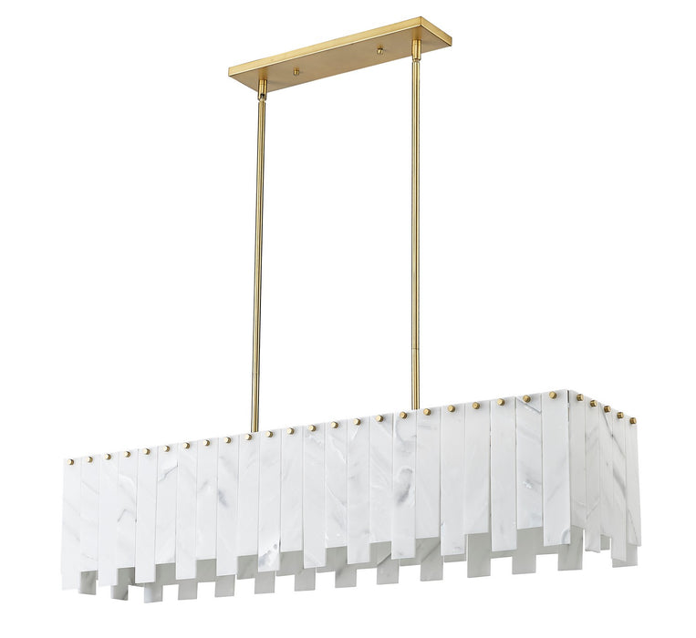 Z-Lite 345-49L-RB Seven Light Linear Chandelier, Rubbed Brass