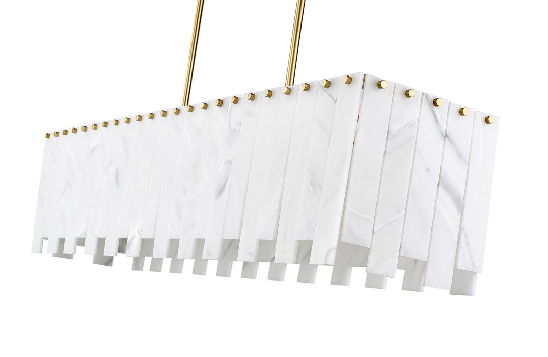 Z-Lite 345-49L-RB Seven Light Linear Chandelier, Rubbed Brass