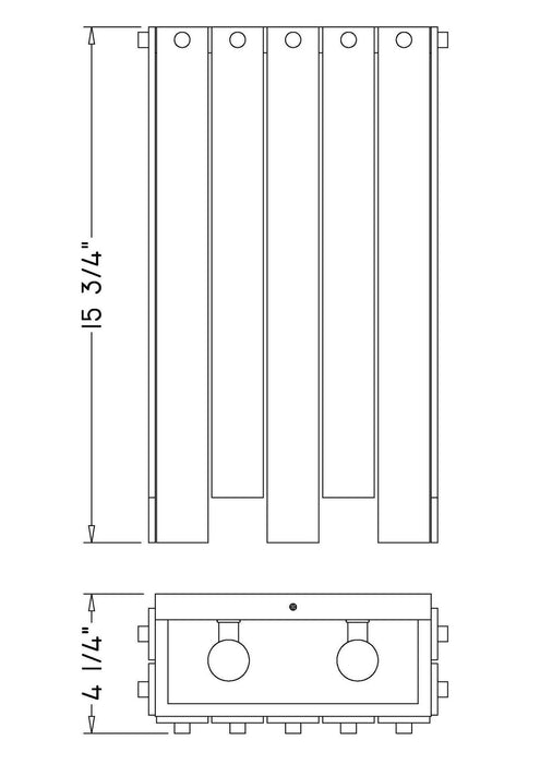 Z-Lite 345-4S-RB Four Light Wall Sconce, Rubbed Brass