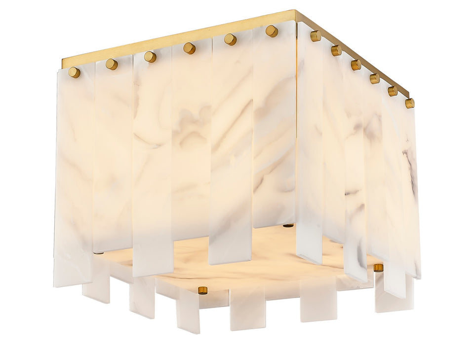 Z-Lite 345F13-RB Four Light Flush Mount, Rubbed Brass