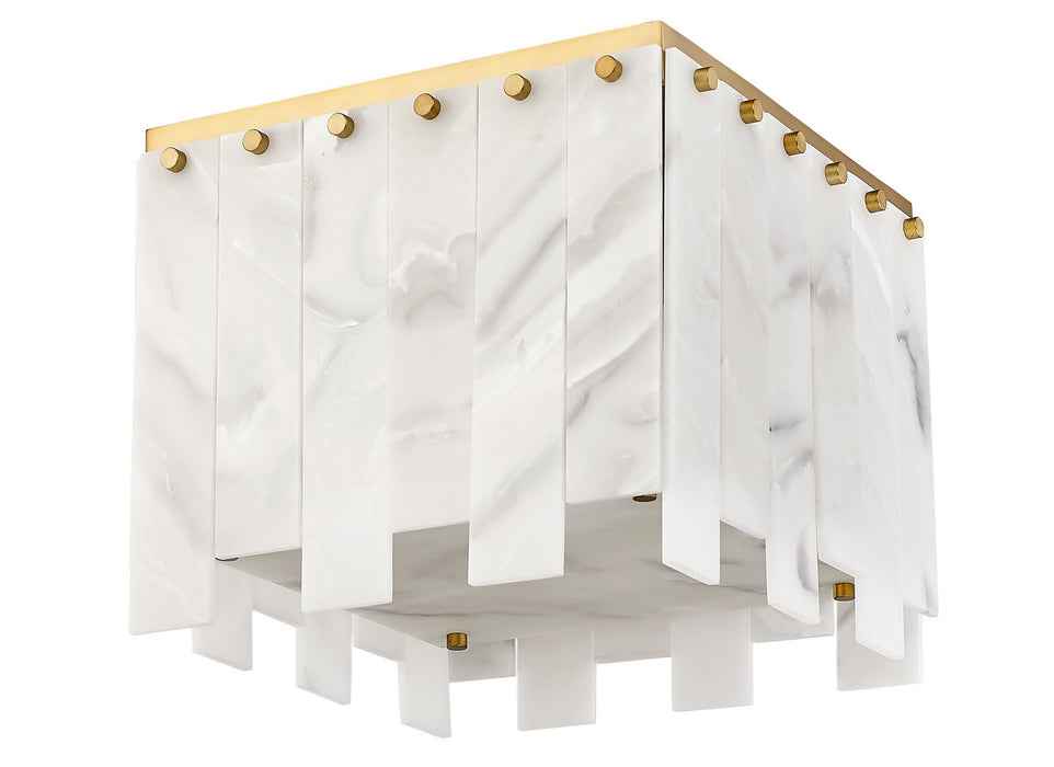 Z-Lite 345F13-RB Four Light Flush Mount, Rubbed Brass