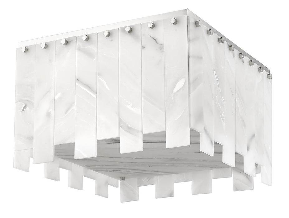 Z-Lite 345F17-PN Six Light Flush Mount, Polished Nickel