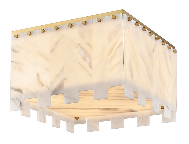Z-Lite 345F17-RB Six Light Flush Mount, Rubbed Brass