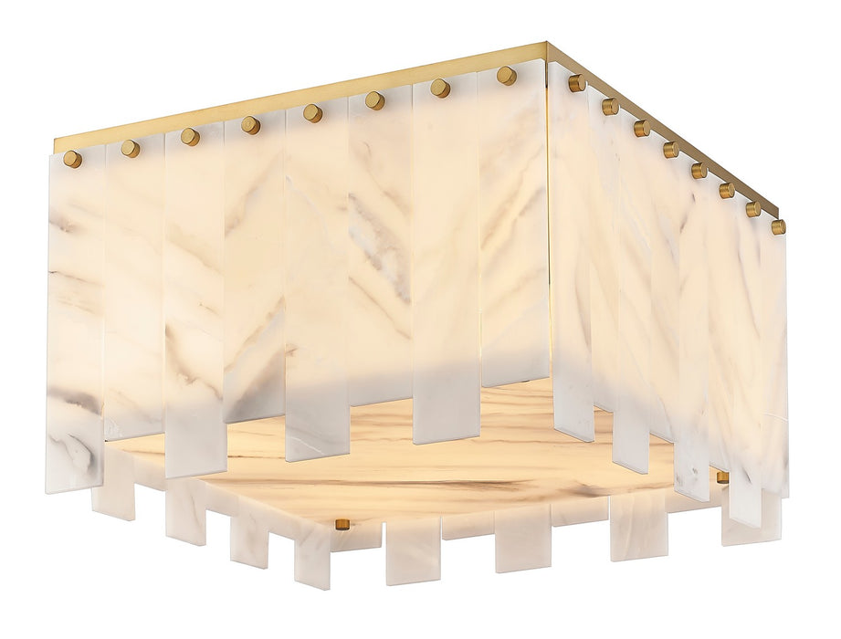Z-Lite 345F17-RB Six Light Flush Mount, Rubbed Brass