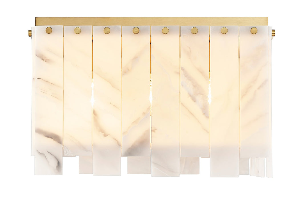 Z-Lite 345F17-RB Six Light Flush Mount, Rubbed Brass