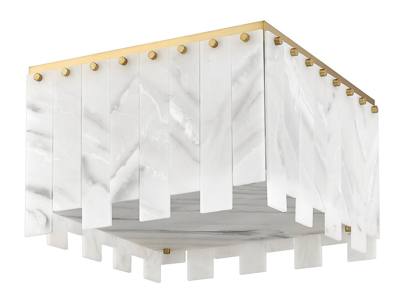 Z-Lite 345F17-RB Six Light Flush Mount, Rubbed Brass