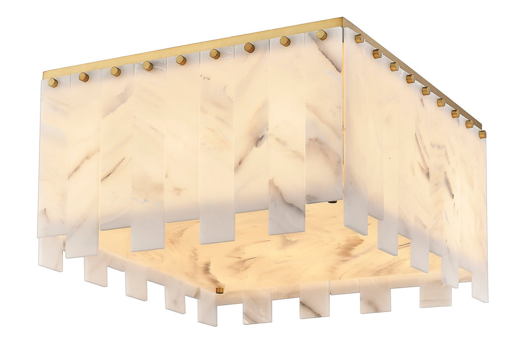 Z-Lite 345F20-RB Nine Light Flush Mount, Rubbed Brass