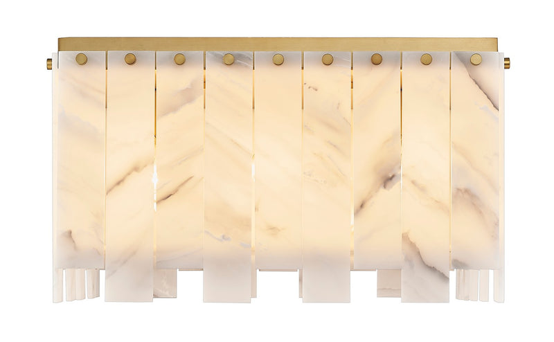Z-Lite 345F20-RB Nine Light Flush Mount, Rubbed Brass