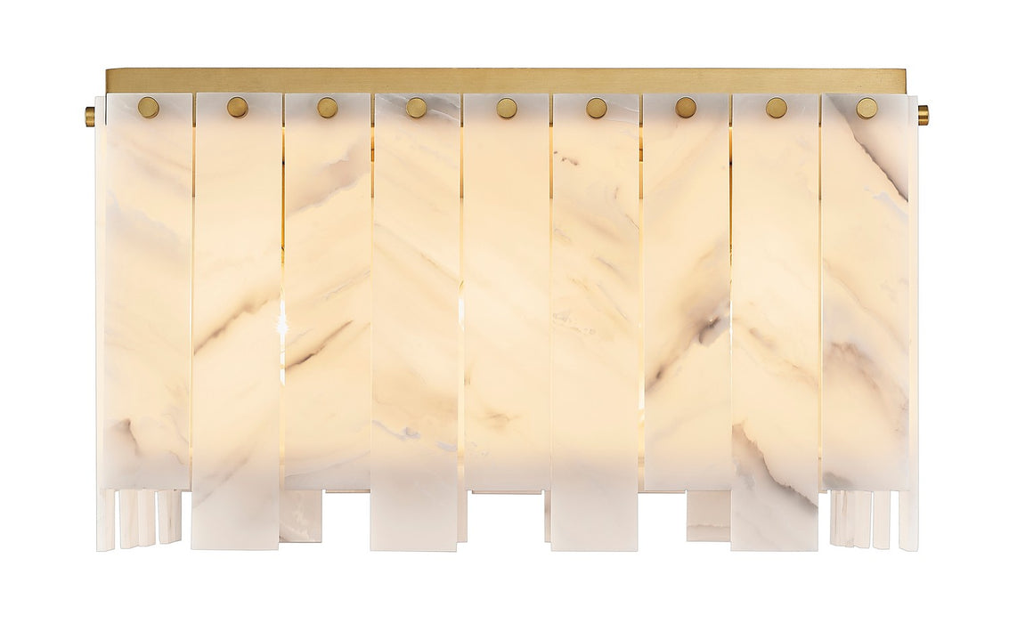 Z-Lite 345F20-RB Nine Light Flush Mount, Rubbed Brass
