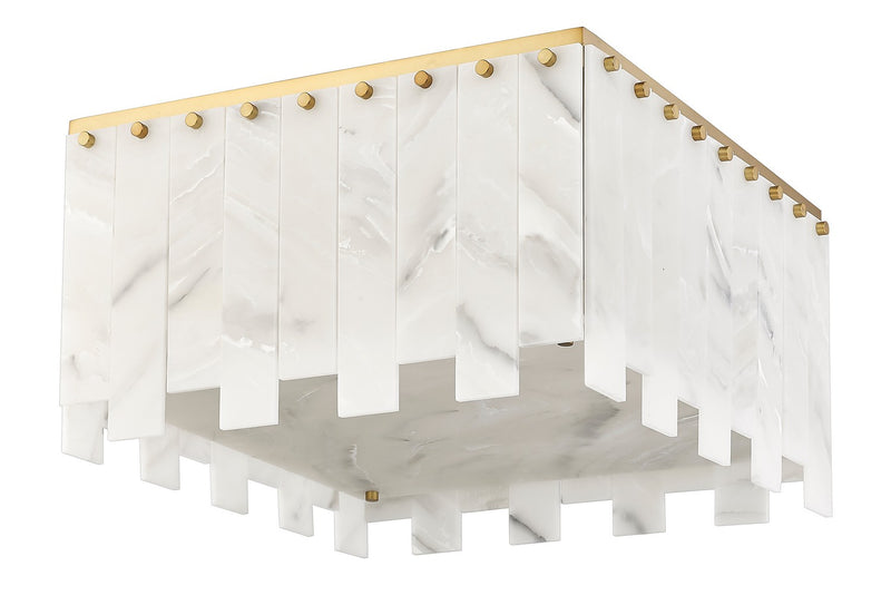 Z-Lite 345F20-RB Nine Light Flush Mount, Rubbed Brass