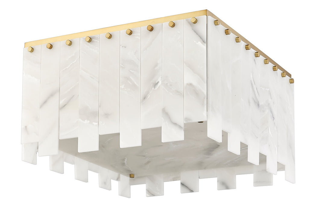 Z-Lite 345F20-RB Nine Light Flush Mount, Rubbed Brass