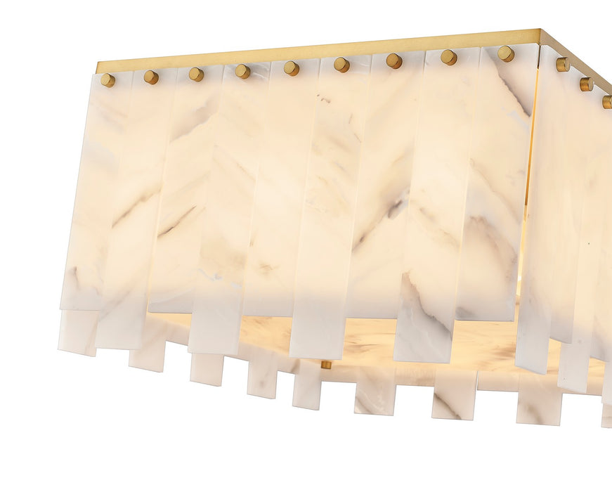 Z-Lite 345F20-RB Nine Light Flush Mount, Rubbed Brass