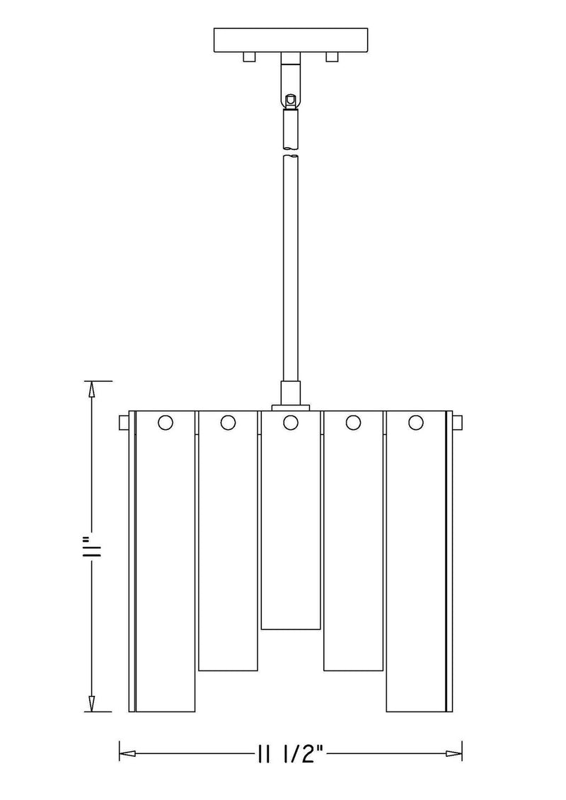 Z-Lite 345P12-PN One Light Pendant, Polished Nickel