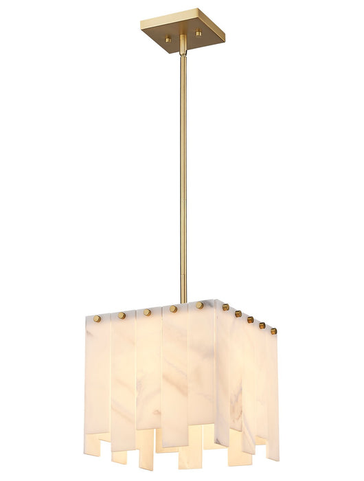 Z-Lite 345P12-RB One Light Pendant, Rubbed Brass