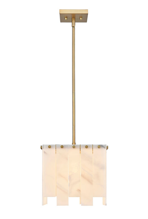 Z-Lite 345P12-RB One Light Pendant, Rubbed Brass
