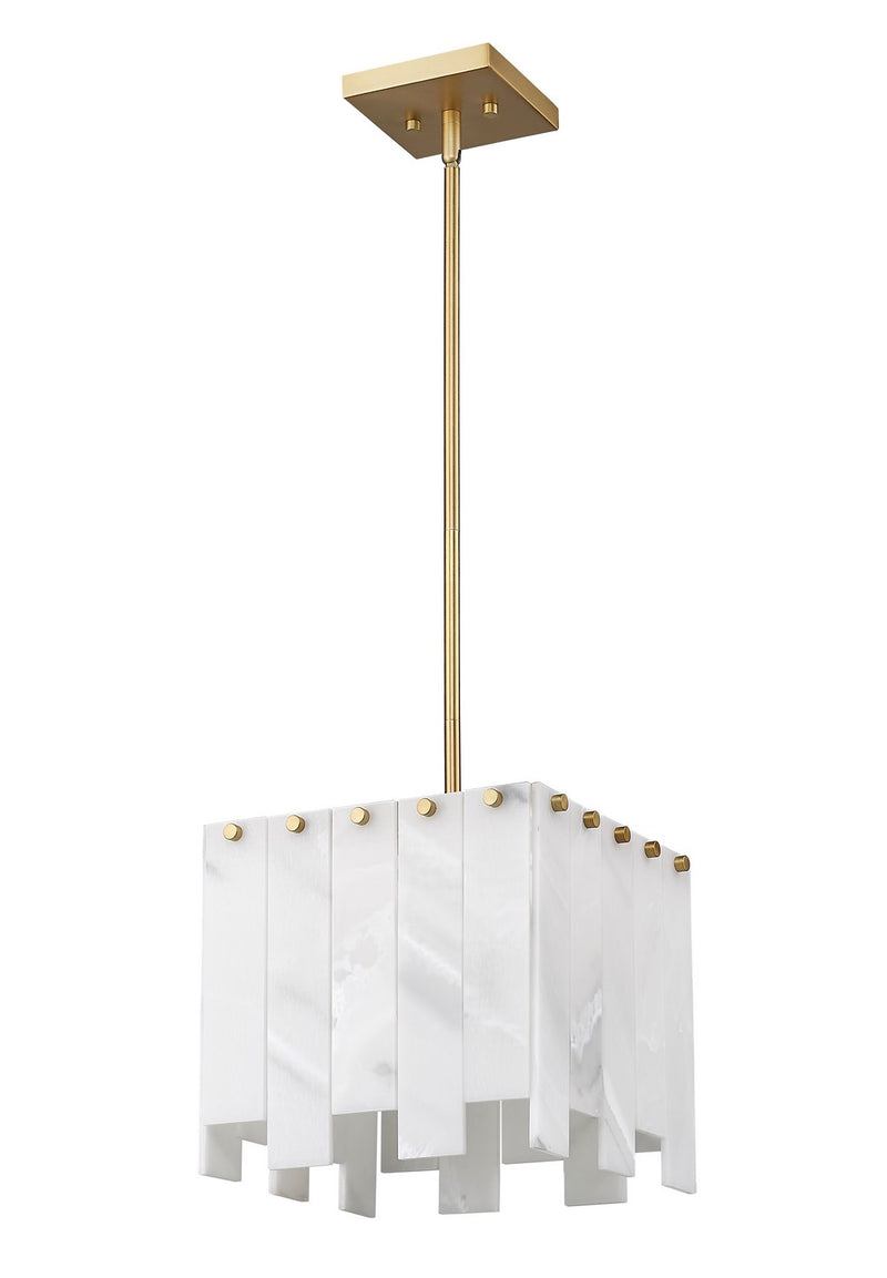 Z-Lite 345P12-RB One Light Pendant, Rubbed Brass