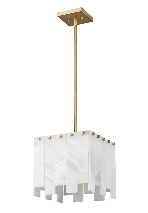 Z-Lite 345P12-RB One Light Pendant, Rubbed Brass