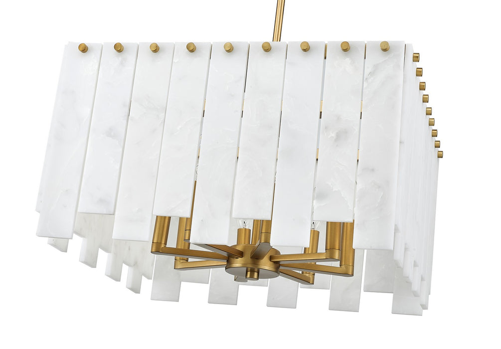 Z-Lite 345P20-RB Eight Light Chandelier, Rubbed Brass