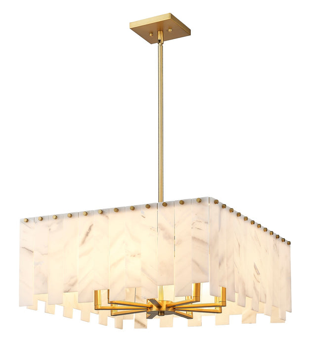 Z-Lite 345P26-RB Eight Light Chandelier, Rubbed Brass