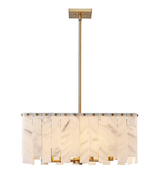 Z-Lite 345P26-RB Eight Light Chandelier, Rubbed Brass