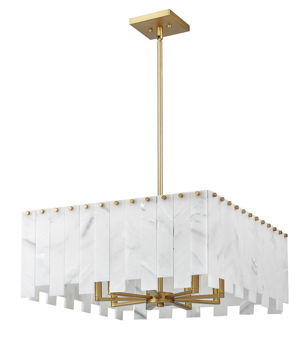 Z-Lite 345P26-RB Eight Light Chandelier, Rubbed Brass