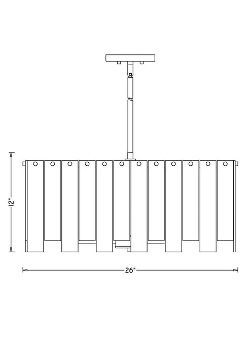 Z-Lite 345P26-RB Eight Light Chandelier, Rubbed Brass