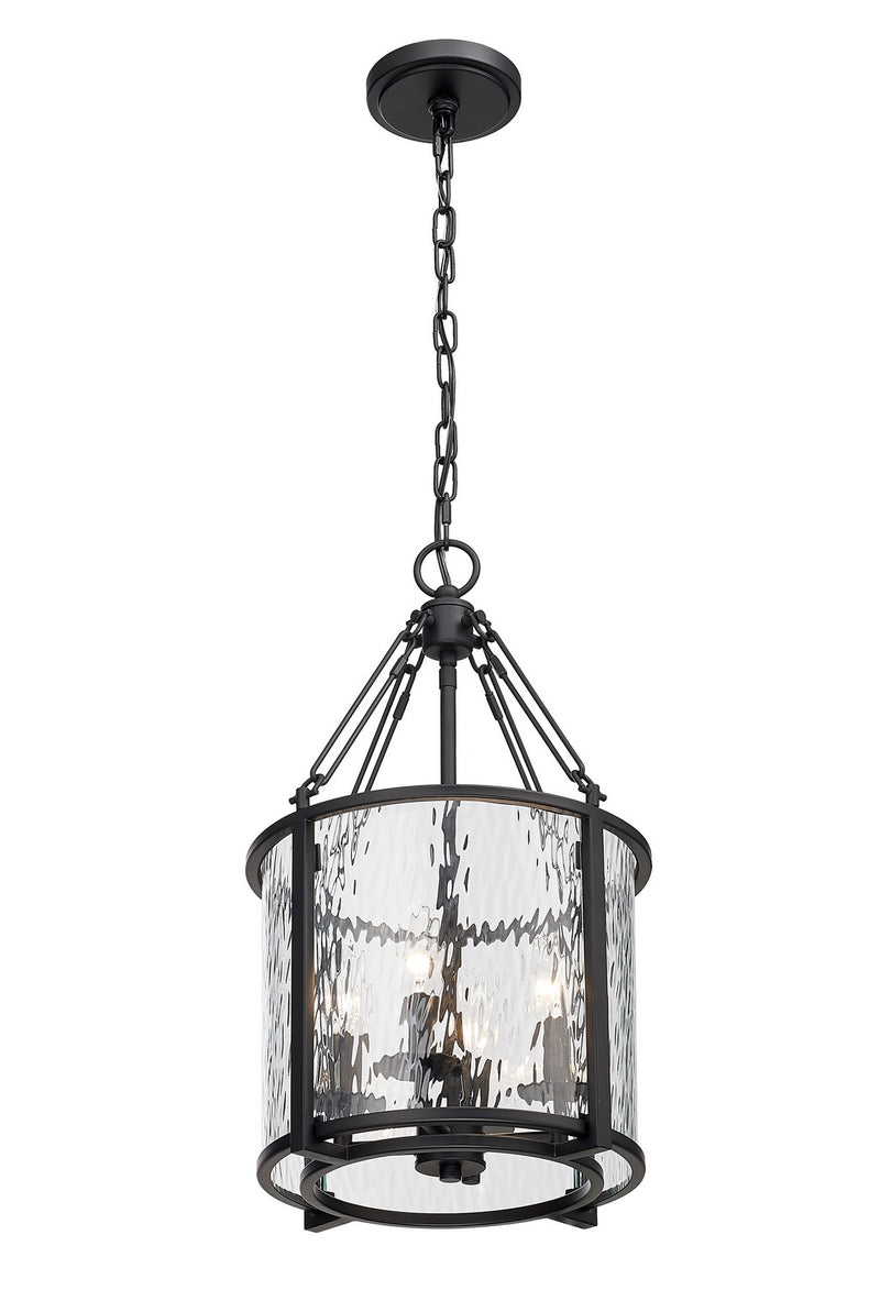 Z-Lite 346P12-MB Four Light Pendant, Matte Black