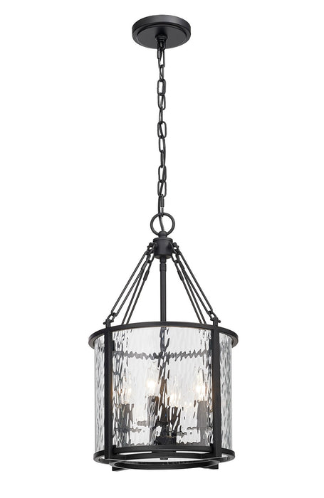 Z-Lite 346P12-MB Four Light Pendant, Matte Black