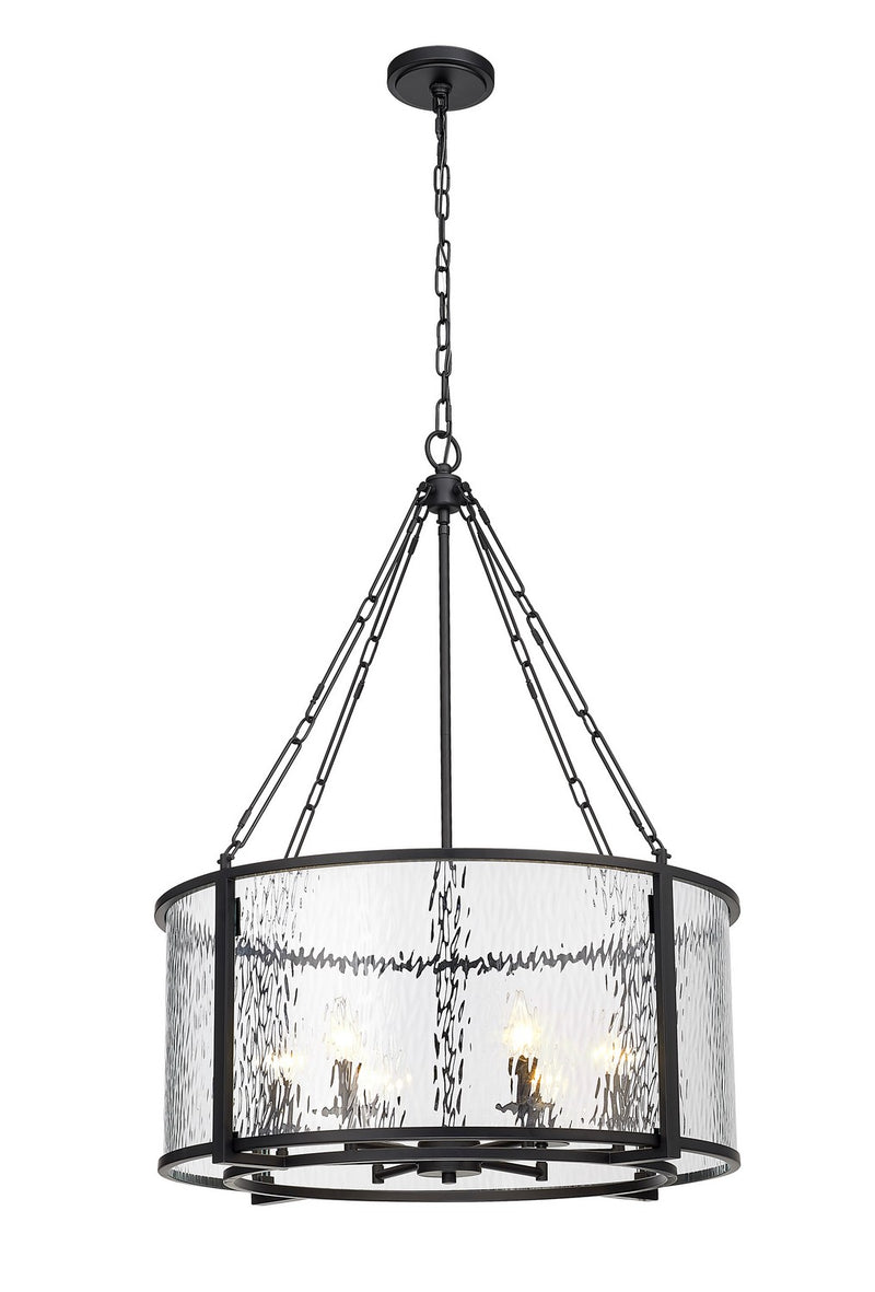 Z-Lite 346P26-MB Six Light Chandelier, Matte Black