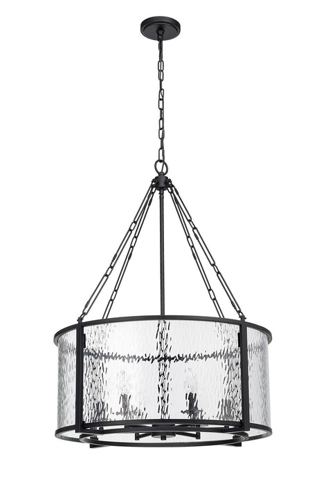 Z-Lite 346P26-MB Six Light Chandelier, Matte Black