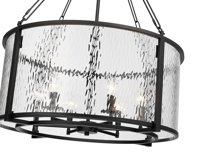 Z-Lite 346P26-MB Six Light Chandelier, Matte Black