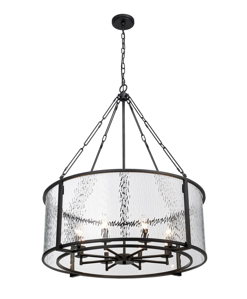 Z-Lite 346P32-MB Eight Light Chandelier, Matte Black