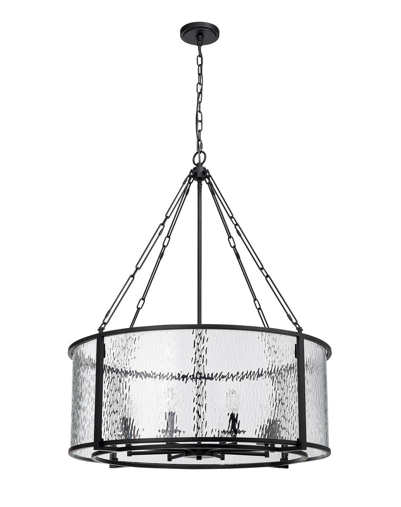 Z-Lite 346P32-MB Eight Light Chandelier, Matte Black