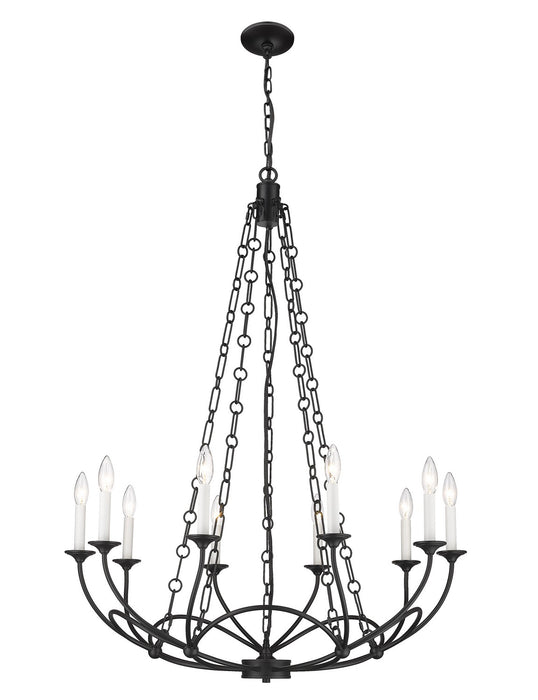 Z-Lite 3500-10MB Ten Light Chandelier, Matte Black